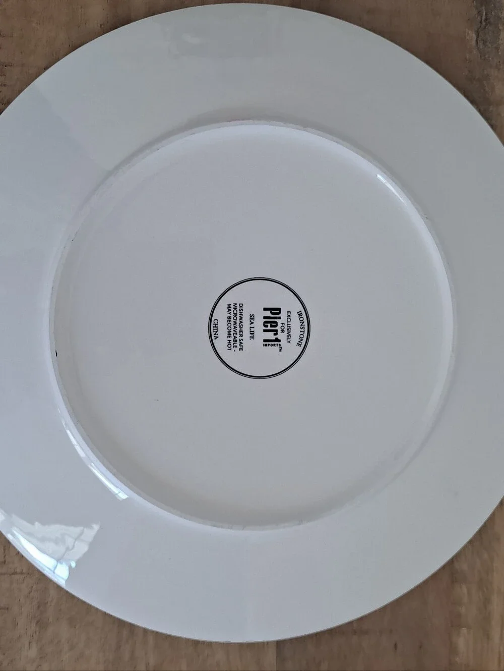 Pier 1 White Ceramic Dinner Plate Sea Life Rare Discontinued  10.75